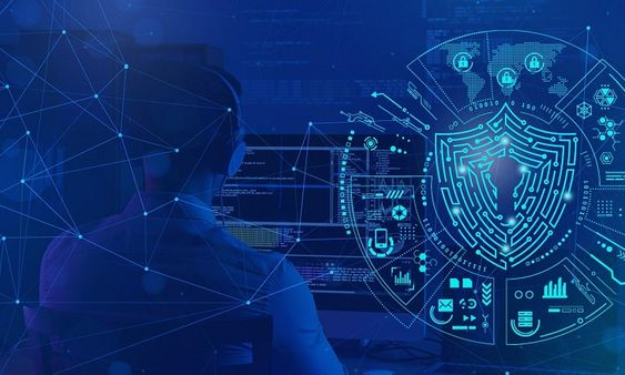 Security Illustration showing data protection and encryption